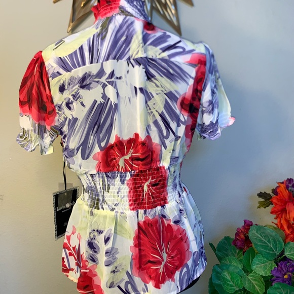 Love Stitch Button Up Floral Top - Picture 4 of 7